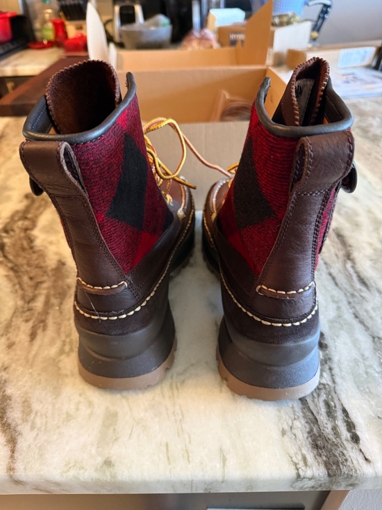 Polo Ralph Lauren Logan Leather & Plaid Wool Boot Men\'s Size 9